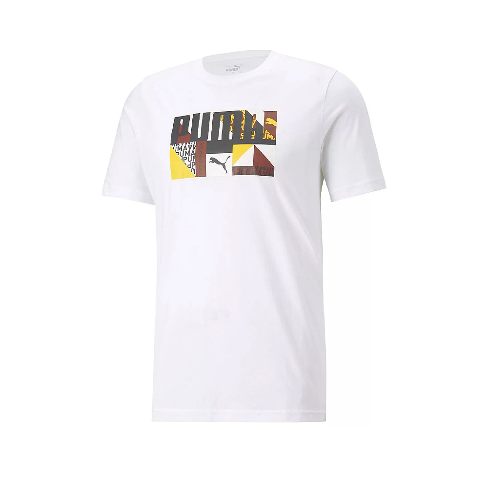 PUMA 男款 短袖上衣 基本系列 Monogram 短袖T恤 歐規 -白- 67176602