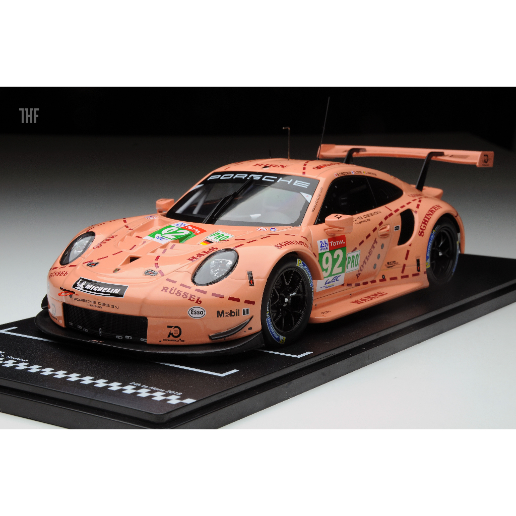 Porsche 911 (991) GT3 RSR No.92 24h Le Mans 2018 粉豬 1/18 IXO