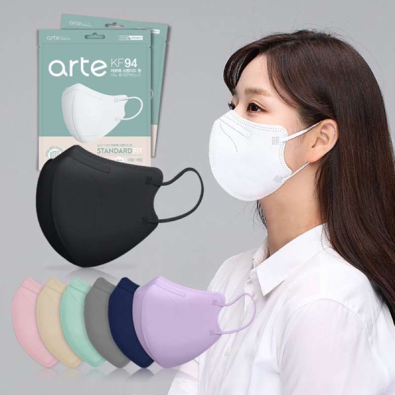 現貨秒出🔥韓國製 韓國認證ARTE KF94 立體口罩 4層設計 透氣 黑色