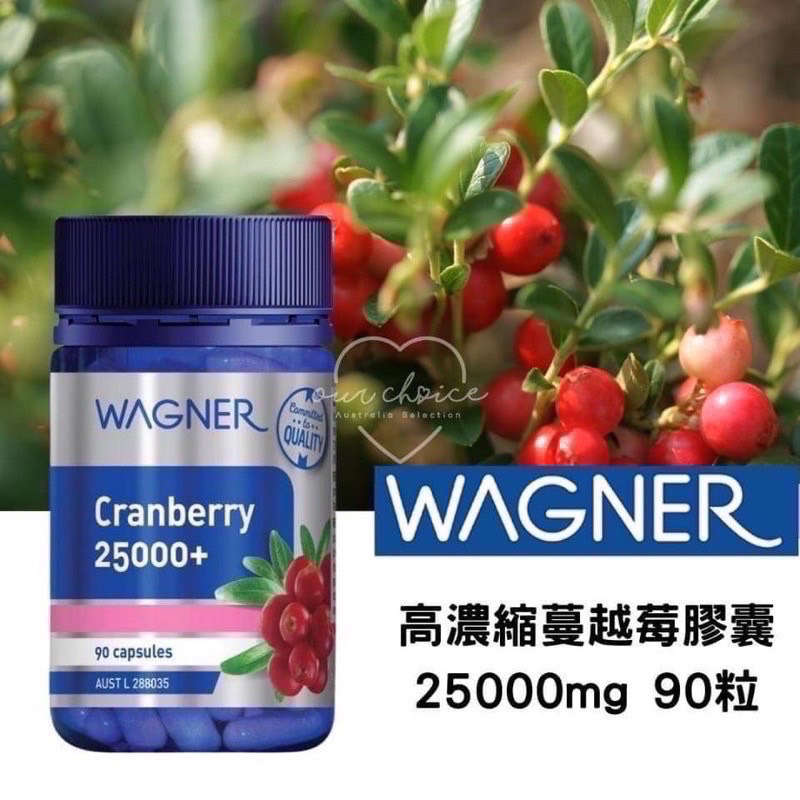 💞澳洲 Wagner蔓越莓 超濃縮囊25000mg 大容量90粒