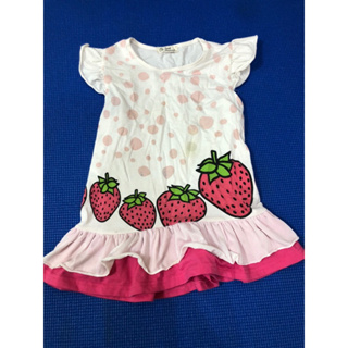 二手童裝 / 兒童短袖上衣 / 白色草莓短袖上衣 / 衣標13