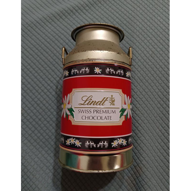 Lindt瑞士蓮巧克力牛奶瓶造型空鐵罐