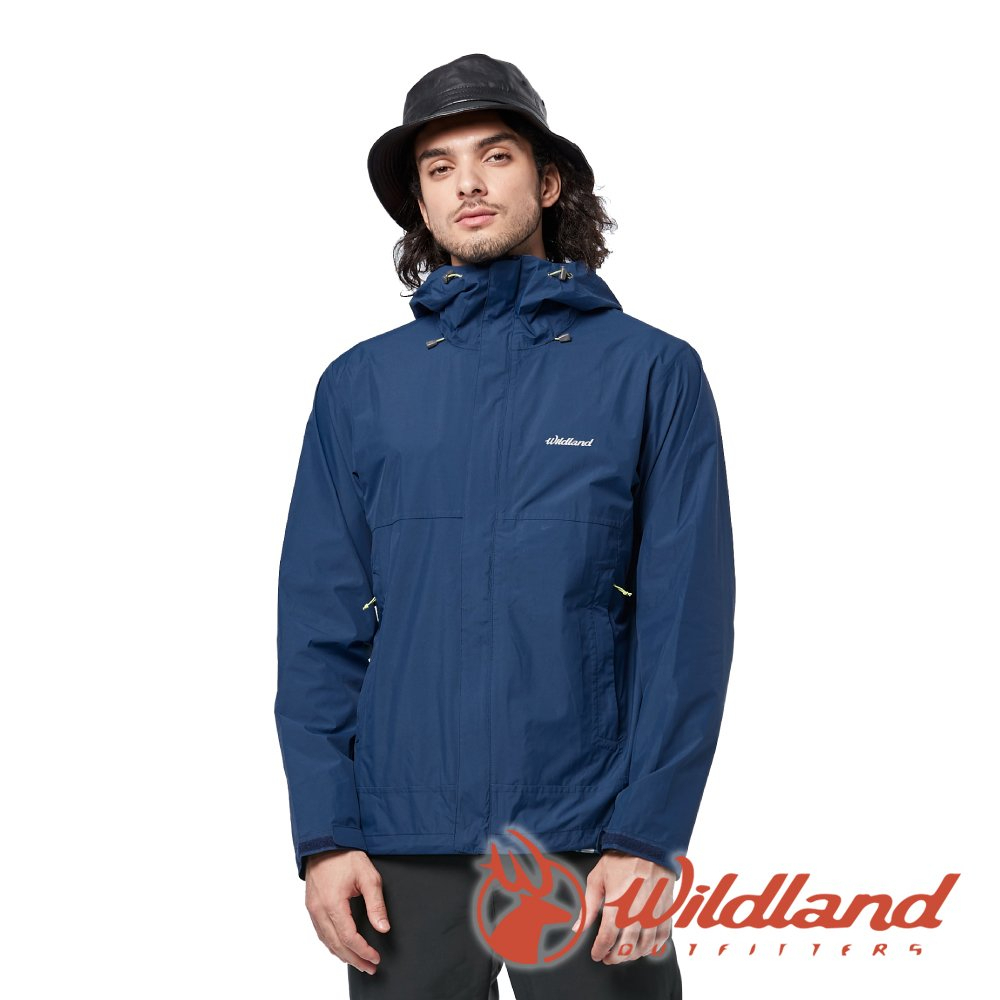 【wildland 荒野】男輕薄防水高透氣機能外套『深藍』W3916