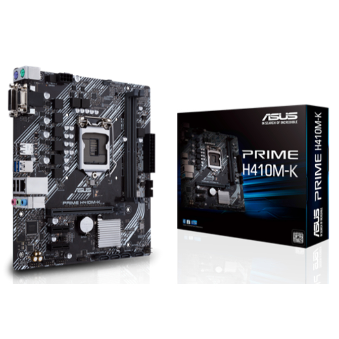 華碩PRIME H410M-K mic-ATX主機板,支援Intel第十代CPU(LGA1200),DDR4