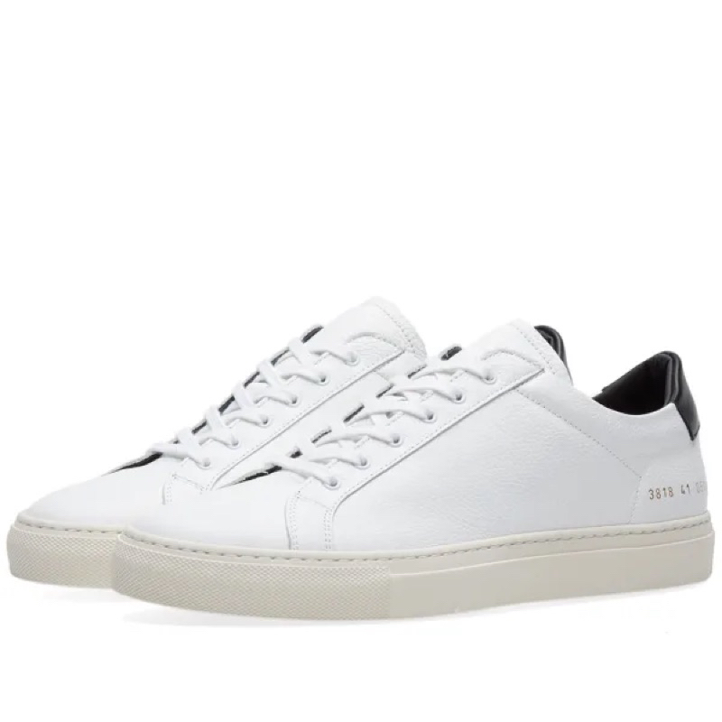 COMMON PROJECTS ACHILLES RETRO LOW WHITE &amp; BLACK黑尾