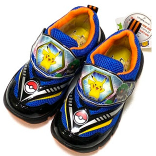 新品【免運】臺灣製 正版授權 Pokémon 寶可夢 皮卡丘 電燈透氣 運動鞋布鞋 18-22cm【富貴金寶】5259