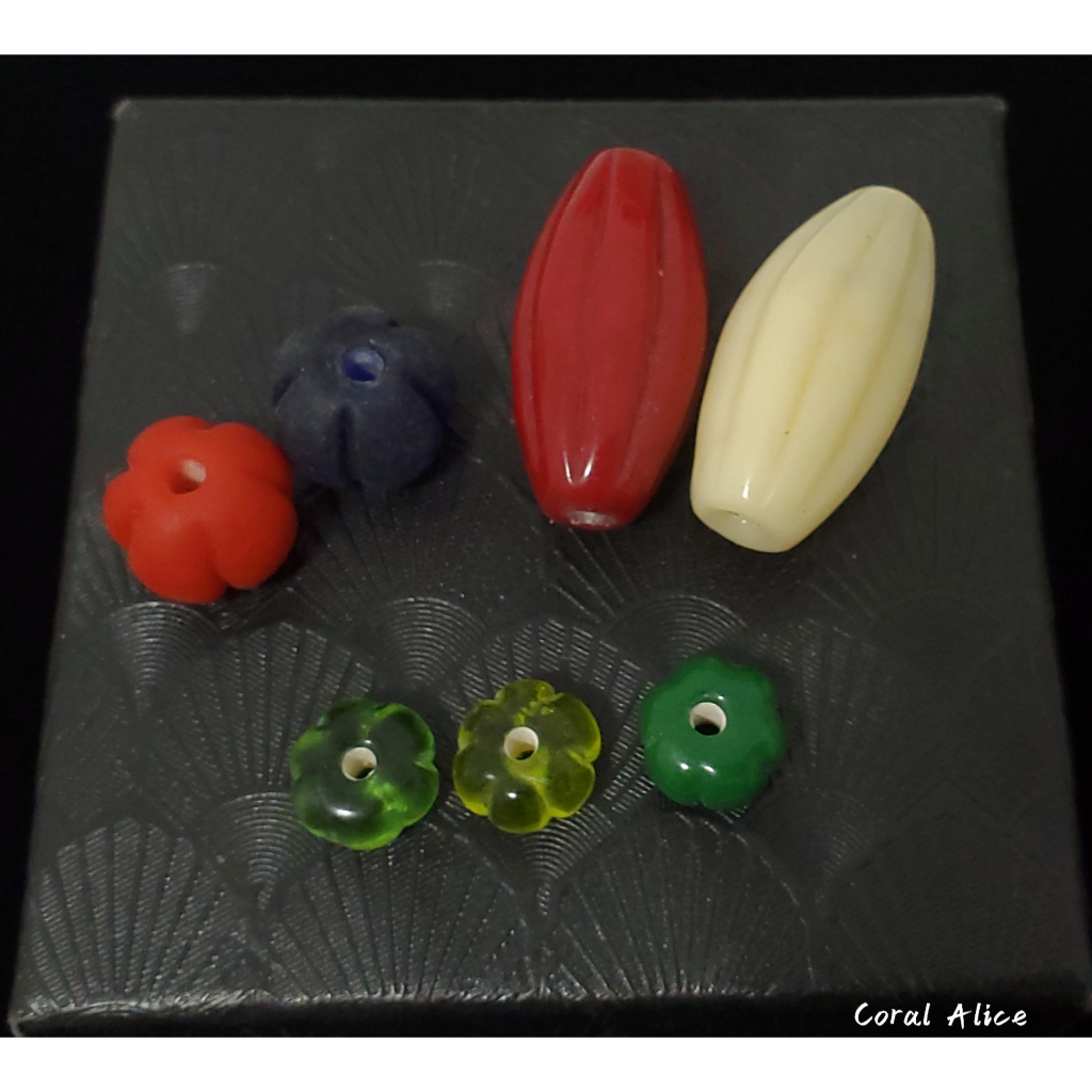🌟Coral珊寶手作-手工白芯南瓜造型琉璃珠 GL2P2-519