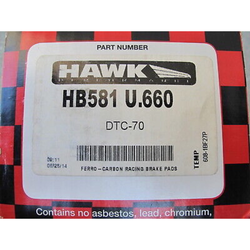 HAWK  DTC-70 來令片BREMBO GT6 用 HB581 U.660