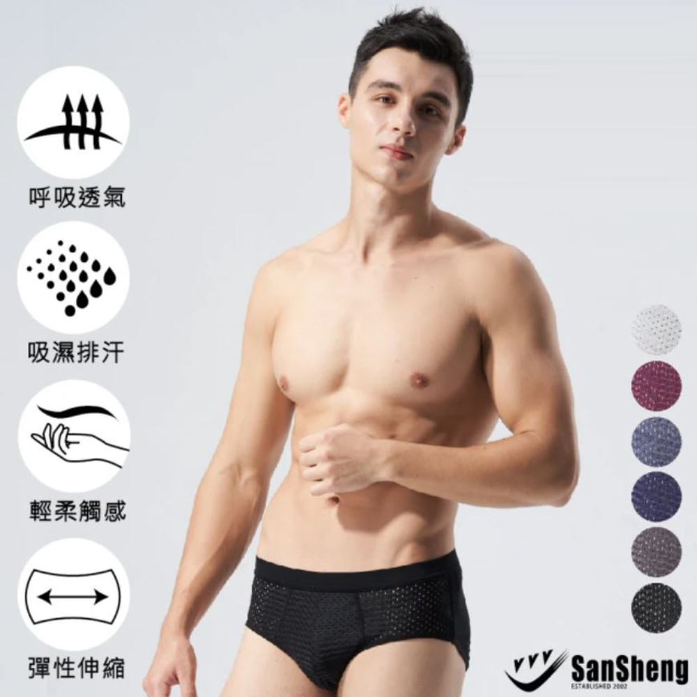 【SanSheng三勝】專利天然植蠶彈力透氣三角褲(M-XXL加大尺碼)