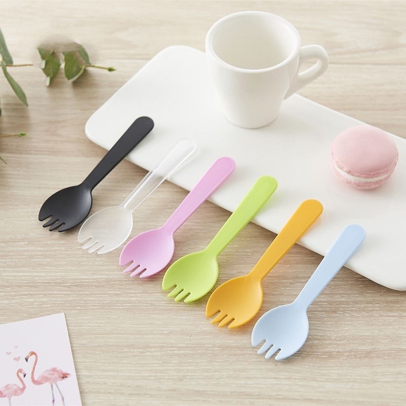【帕瓦尼尼】素色塑膠叉勺(獨立包裝) | 叉勺 塑膠叉勺 點心匙 點心叉 小叉勺 小叉子 小湯匙 免洗餐具