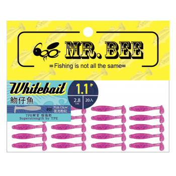 MR.BEE蜜蜂先生 魩仔魚 1.1吋 2.8CM T尾 路亞 軟蟲