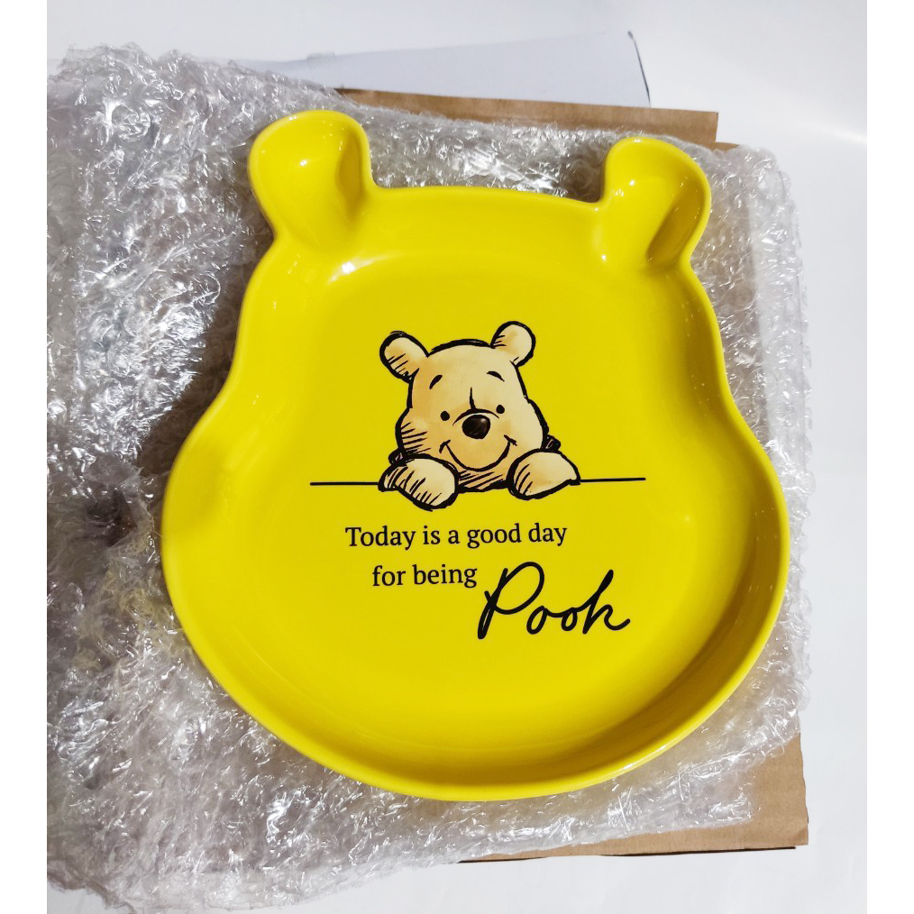 廚具餐具盤子瓷盤系列  7-11 維尼小熊 維尼熊 夢幻露營 經典角色造型盤 黃色維尼好日款 拆盒確認款