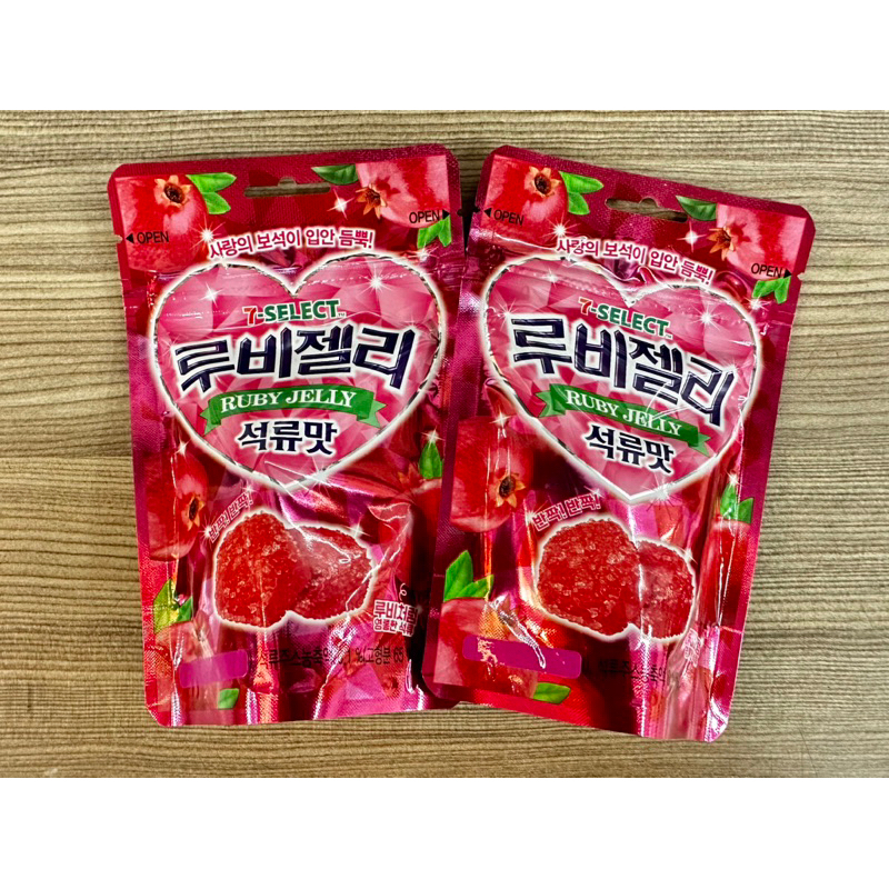 《茶蛋市集》 韓國 7-11 寶石軟糖 石榴風味 43g 7-SELECT 水果軟糖 韓國進口 非 素食 黑嘉麗 草莓
