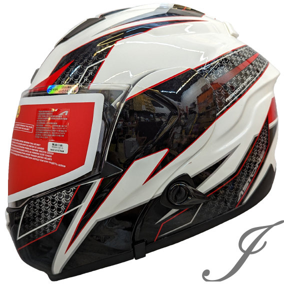 ASTONE RT1300F AI6 白黑紅 玻璃纖維 輕量化 航太複合材料 可掀式安全帽《遠古騎士》