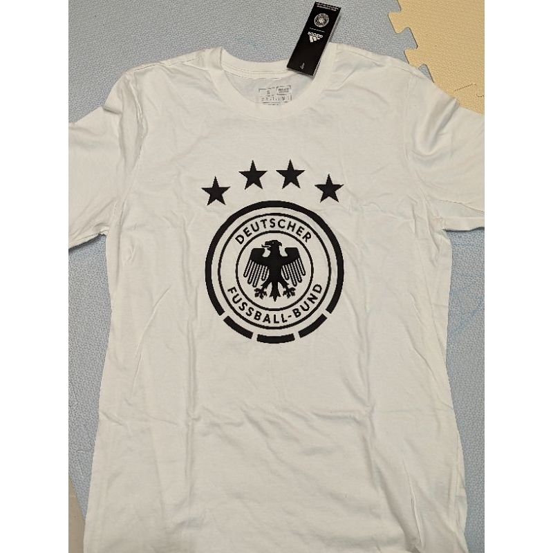Adidas GERMANY TEE 德國足球隊徽 白 美版S號