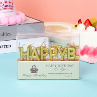 ★好玩家創意館★-Z066-2 生日蛋糕裝飾~HAPPY BIRTHDAY 金色字母蠟燭-盒裝