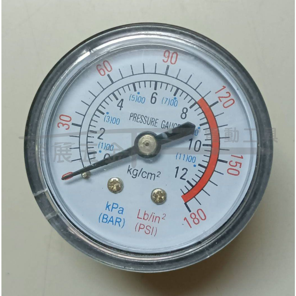 【榮展五金】12BAR 180PSI 空壓機埋入式壓力表 氣泵壓力表 空壓機壓力表 壓力表 埋入式壓力表 氣壓表