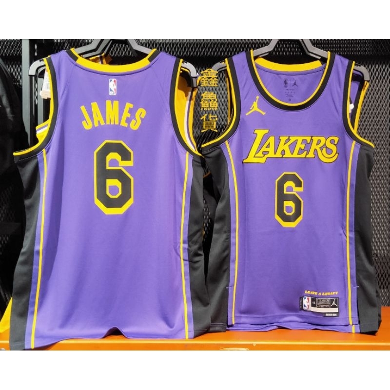 2023 一月 JORDN DF NBA LA LAKERS 湖人隊 JAMES 飛人 球衣 紫黑 DO9530-505