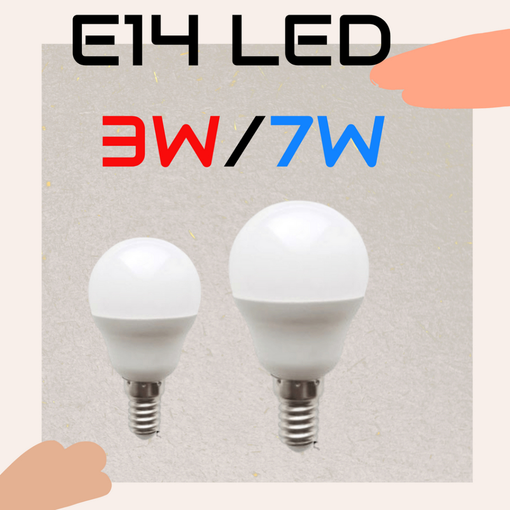 E14 3W/7W LED燈泡【台灣現貨】球泡 省電燈泡 燈泡 全電壓 電燈泡 黃光/白光/自然光/三色