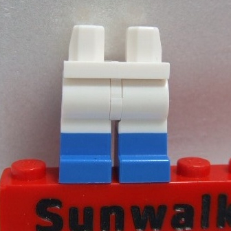 【積木2010】樂高 LEGO 白色 / 藍色 雙色腳 / 人偶 雙腳 人偶腳 人偶下半身
