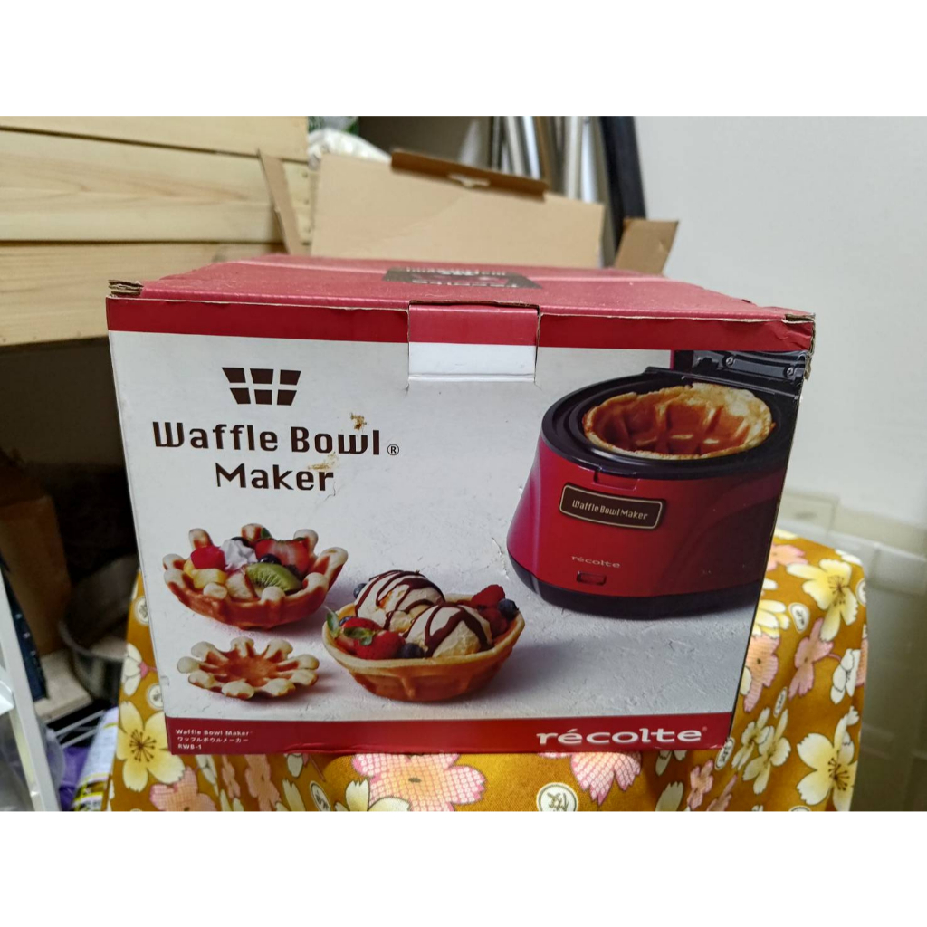 全新 日本 recolte 麗克特 Waffle Bowl 杯子鬆餅機 RWB-1 甜心紅