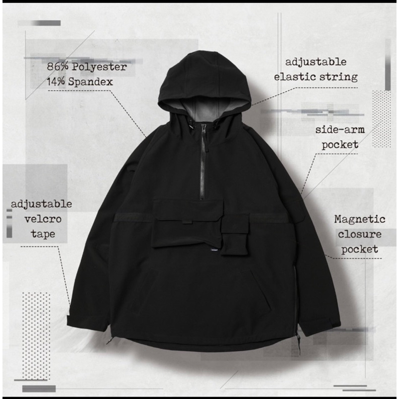 孤僻 Goopi AES P.X-06 Magnetic Anorak Jacket - Black 1號