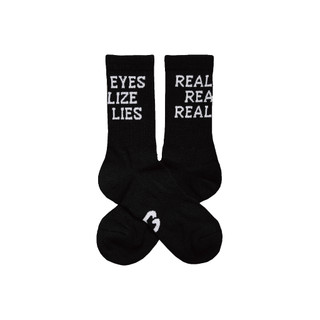 BFF Symptom Socks 黑色 BlackReal eyes 視力檢查 標語 中筒襪【BF22005-BK】