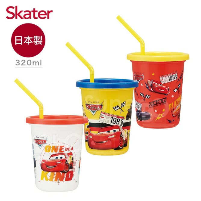 日本SKATER 日本製3入水杯(320ml)-閃電麥昆 水杯✪準媽媽婦嬰用品✪