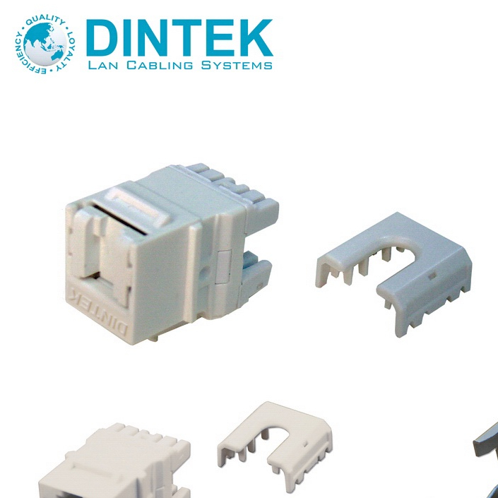 【DINTEK】Cat 6/6A KeyStone Jack 180度 無遮蔽 資訊插座 含防塵蓋 F-Jack