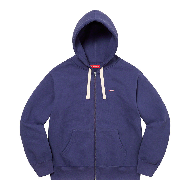 SUPREME FW22 Small Box Drawcord ZipUp Hooded 連帽外套 (深藍色) 化學原宿