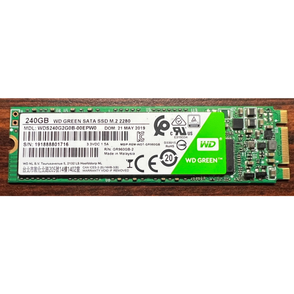 WD綠標 240G M.2 SSD