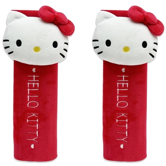 Hello Kitty 經典絨毛系列 立體玩偶造型 安全帶保護套 2入 PKTD017W-01
