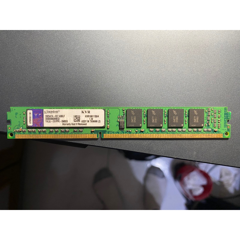 金士頓Kingston DDR3-1600 4GB記憶體（單面短版）