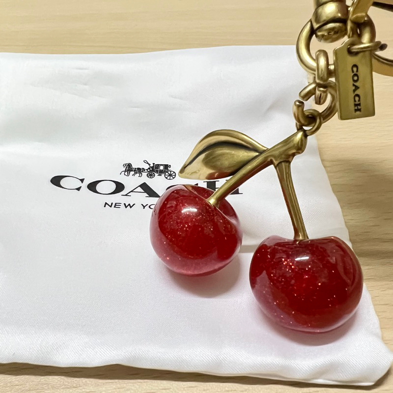 COACH 櫻桃鑰匙圈 包包吊飾 紅櫻桃