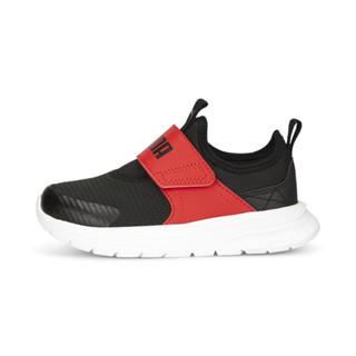 PUMA 慢跑鞋 運動鞋 Puma Evolve Slip On PS 中童 童鞋 38913502 黑紅色