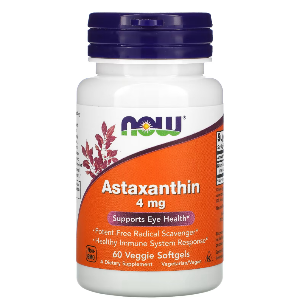 【現貨】Now Foods 蝦青素 蝦紅素 4mg 60顆素食膠囊 Astaxanthin