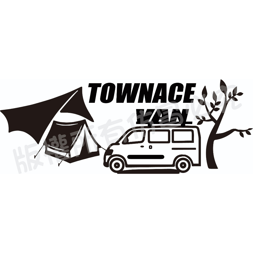TOYATA TOWN ACE / 英文版 townace van / 車身貼紙 / 露營風 / 車貼 / 貼紙