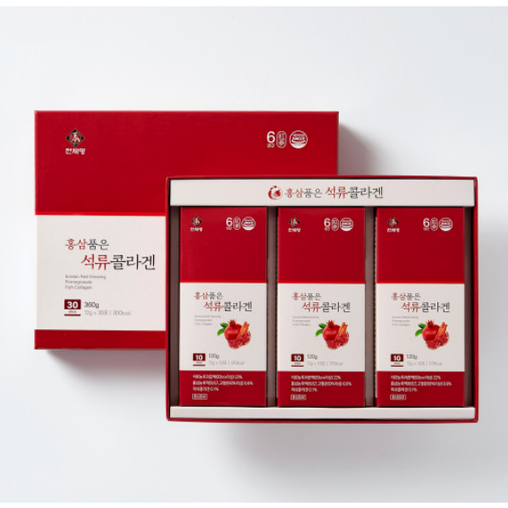 韓國 天第名6年根紅蔘膠原蛋白石榴紅蔘濃縮液 12gx30包