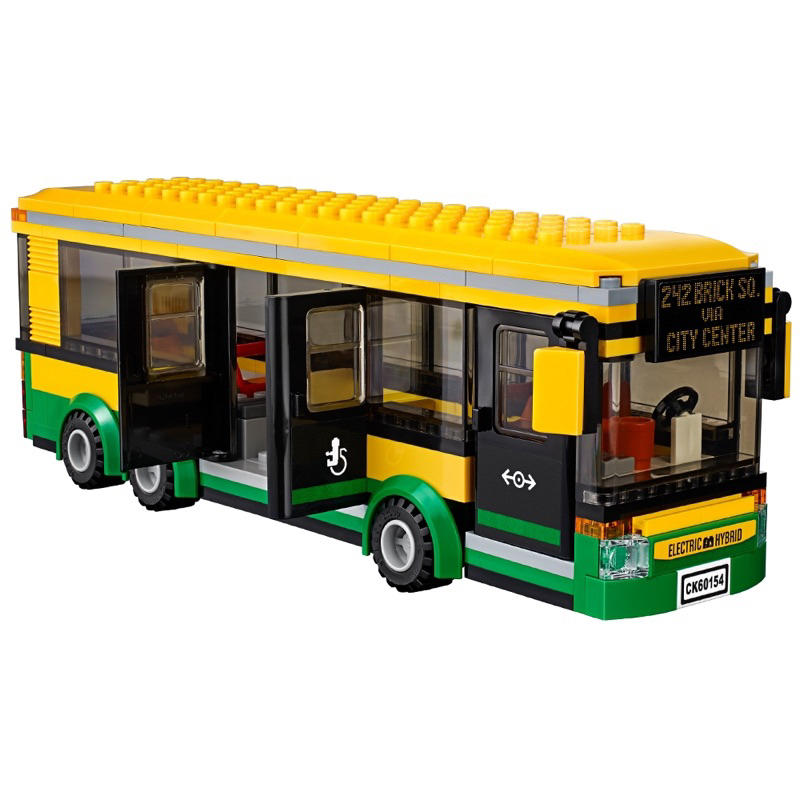 ®️樂高 LEGO®︎ 60154 ⚠️二手 城市系列 黃色巴士 +司機人偶 +腳踏車 公車   ⚠️缺3張貼紙 二手