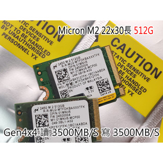 臺灣出貨 工業包 美光 2300V 2450 M2 2230 512G SSD 固態硬碟 支援 Surface 三年保
