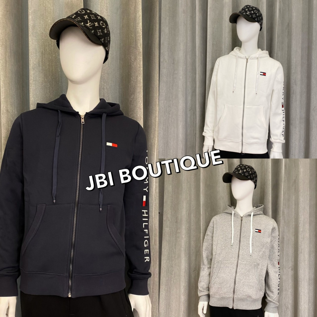 JBI BOUTIQUE✔️ TOMMY HILFIGER 串標文字Logo 白色/深藍色/灰色 連帽外套 正品代購