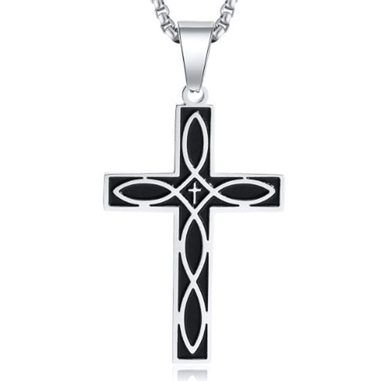 【CPN-1602】精緻個性歐美復古凱爾特結十字架鑄造鈦鋼墬子項鍊/掛飾