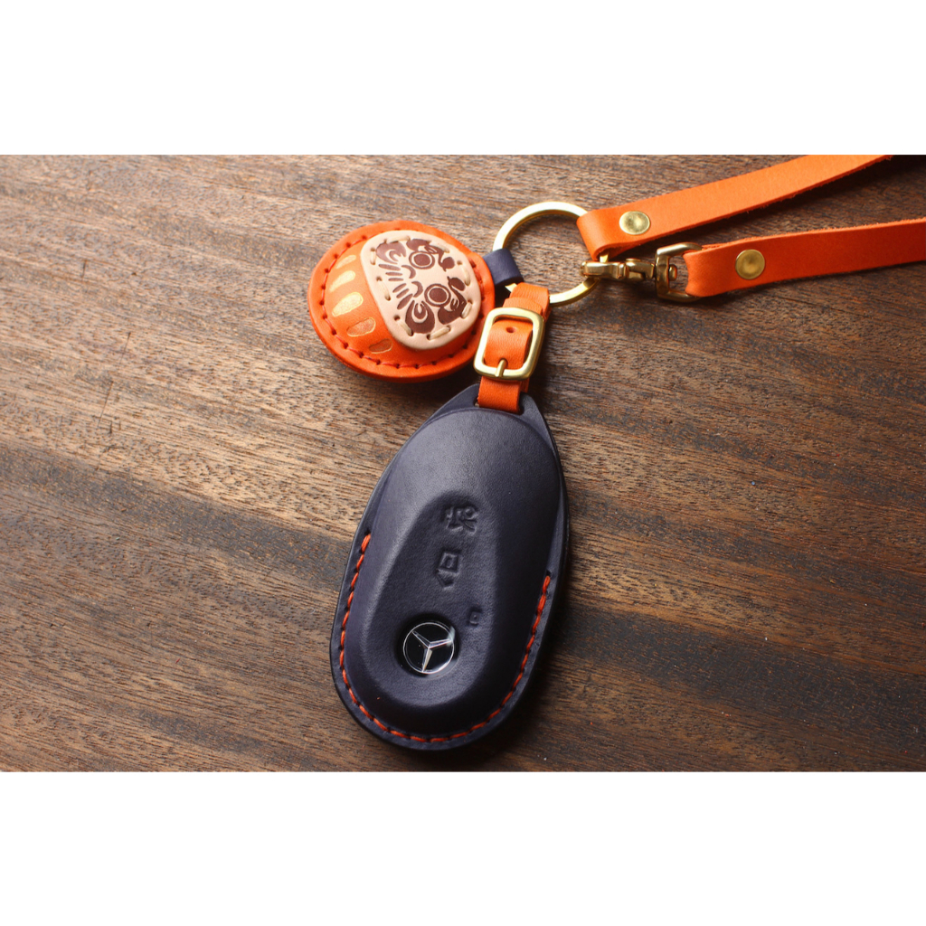 茶皮 Benz  EQS 賓士汽車鑰匙皮套 A250 W213 W205 C300 CLA GLE GLS【客製化】