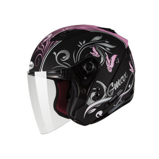 【SOL Helmets】GMAX OF-77開放式安全帽 (蝴蝶三代 消光黑/粉) ｜ SOL安全帽官方商城