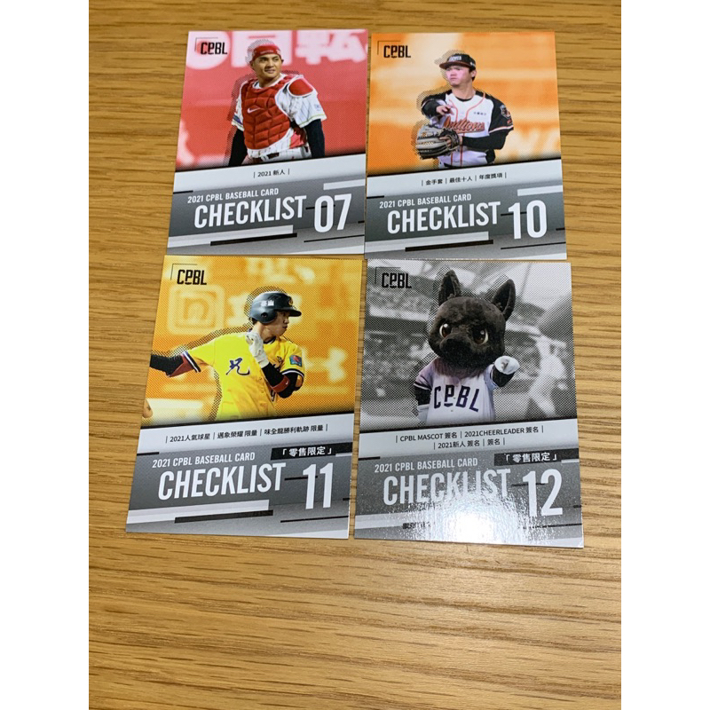 現貨 2023發行2021 中華職棒球員卡 checklist