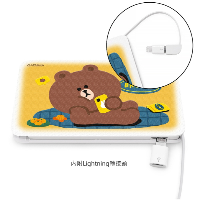 GARMMA LINE FRIENDS 帶線行動電源 發呆熊大減肥兔兔  血拚莎莉輕巧方便好攜帶