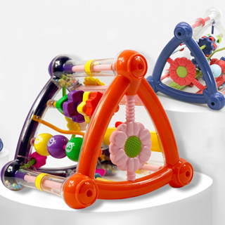 幼兒學習繞珠三角架玩具 / 多功能翻轉搖鈴玩具 / 嬰幼兒鍛鍊動手能力 / 嬰幼童早教啟蒙玩具/ 國王皇後婦幼商城玩具