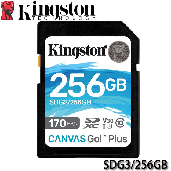 【MR3C】含稅 KINGSTON Canvas Go! Plus SD 256G SDG3/256GB 170MB/s