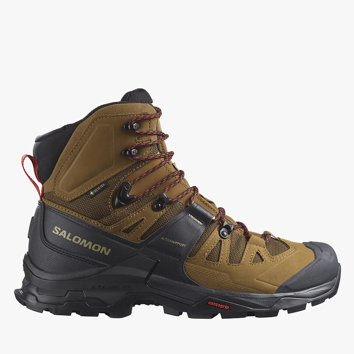 【SALOMON】男 QUEST 4 GTX 高筒登山鞋 橡膠棕/黑/火炬紅 No.47156400