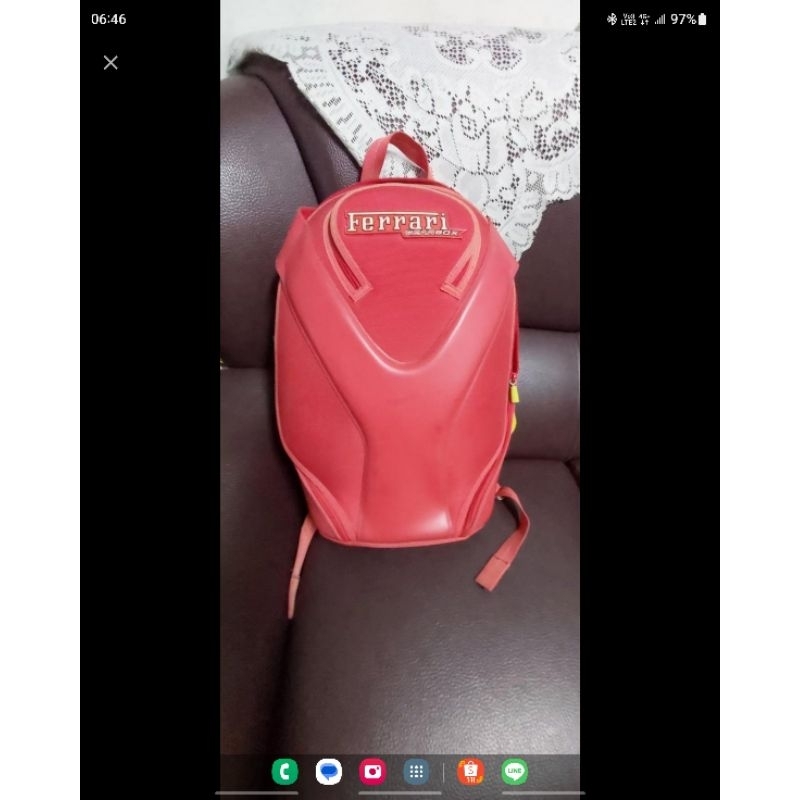 賣八成新 Ferrari GEARBOX 橘紅色 後 背包 非手提包 側背包